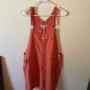 Cherokee Plus Size Coral Textured Overalls